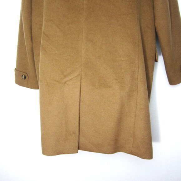 Lauren Ralph Lauren LRL 3 Button Reefer Coat Camel Brown Wool Blend Lapel - Picture 7 of 13